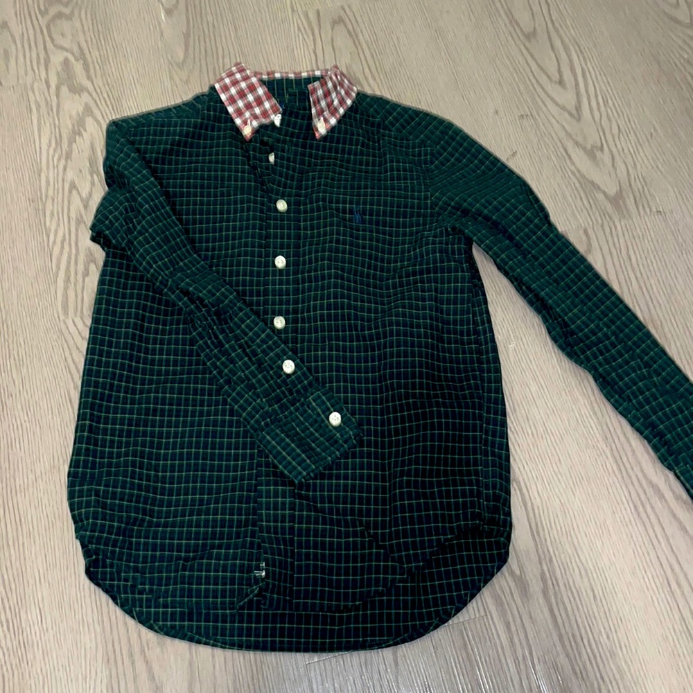 Boys Ralph Lauren long sleeve button down dress shirt.